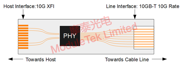 Block diagram of the BCM84891L 10GbE SFP module on a 10G switch port