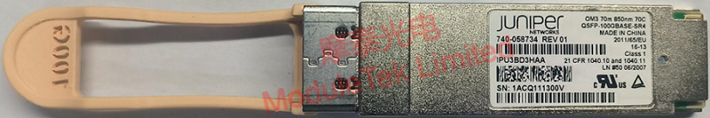  JUNIPER QSFP-100G-SR4光模塊實(shí)物圖