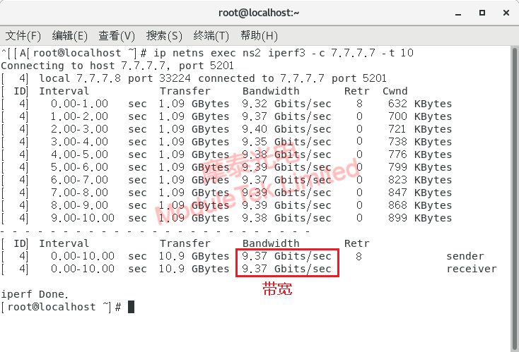帶寬測(cè)試結(jié)果