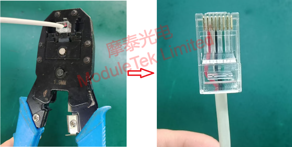 接入RJ45水晶頭